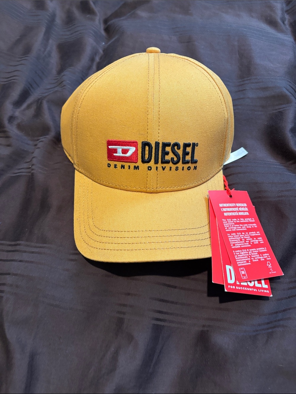 Diesel Mustard Yellow Logo Baseball Cap